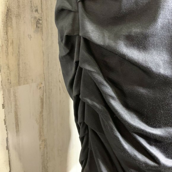 Christian Cota black gathered draped slim size 6 - Picture 3 of 7